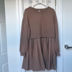 Brown Long Sleeve Dress